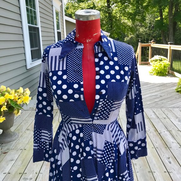 Pretty in Patchwork Full-Skirt Dress (VINTAGE) - Picture 6 of 13